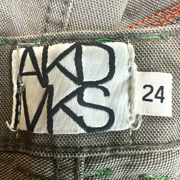 AKADEMIKS NWT Brown Embroidered Straight Slim Jeans Womens Plus‎ 24 2000s Y2K - Picture 7 of 8